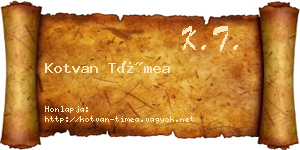 Kotvan Tímea névjegykártya