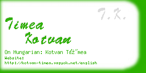 timea kotvan business card